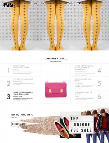 eCommerce website: Young Brit Designers