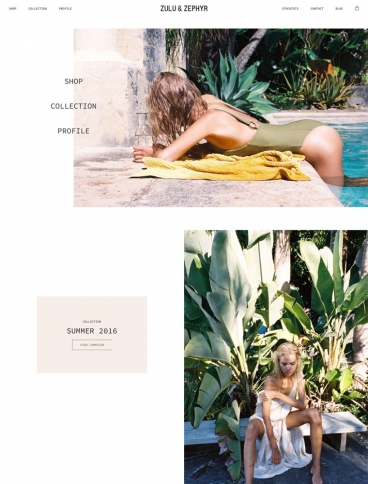 eCommerce website: Zulu & Zephyr