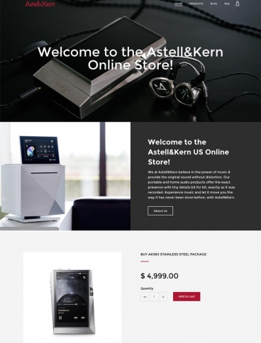 eCommerce website: Astell & Kern
