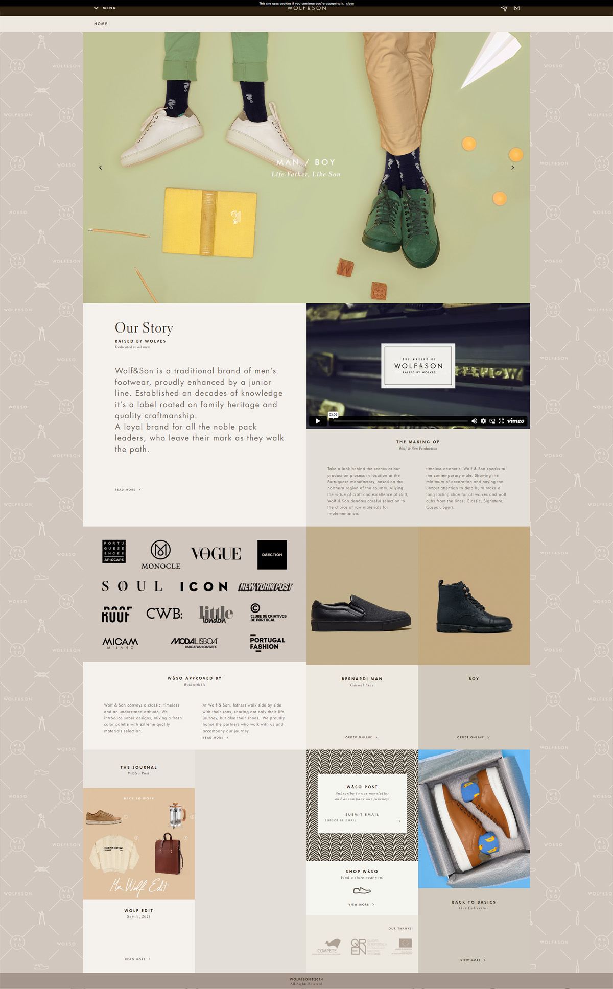 eCommerce website: Wolf & Son