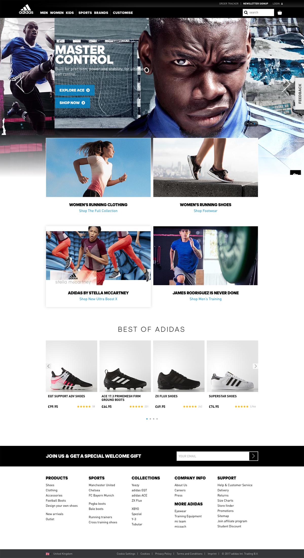 eCommerce website: Adidas UK