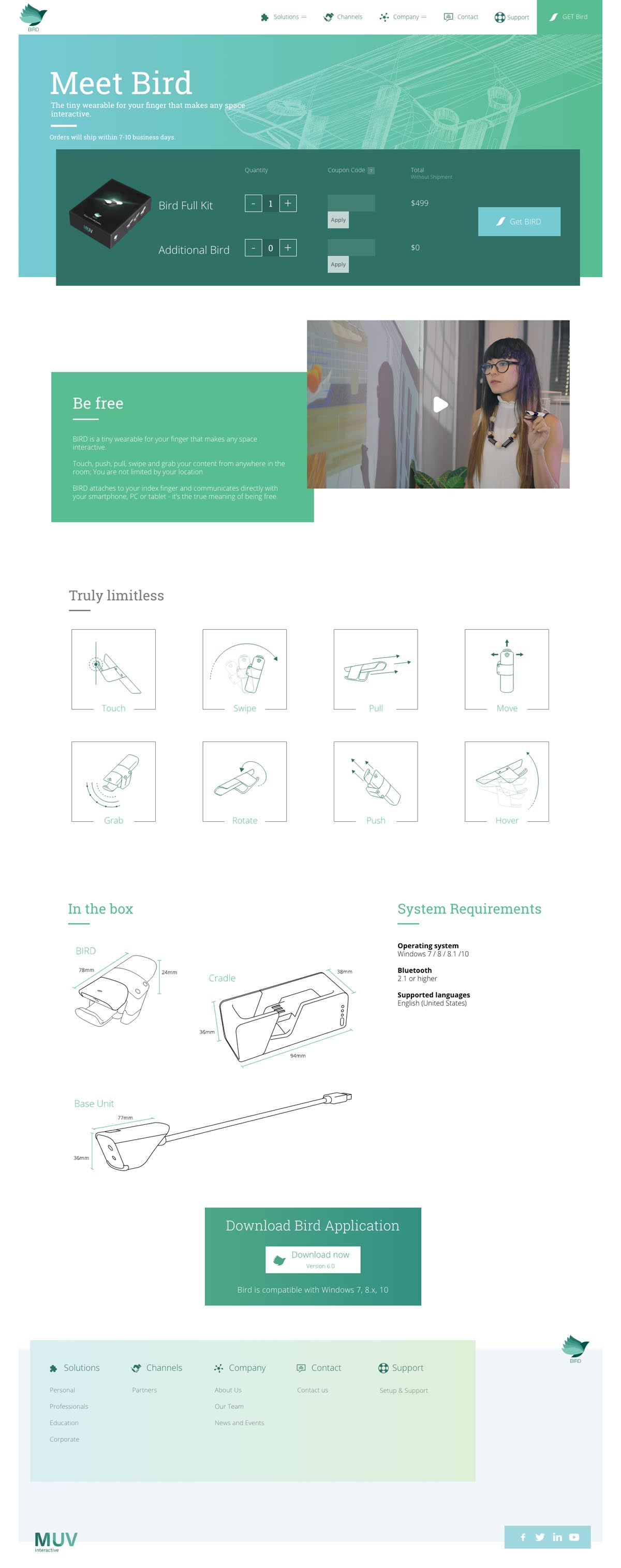 eCommerce website: BIRD by MUV Interactive