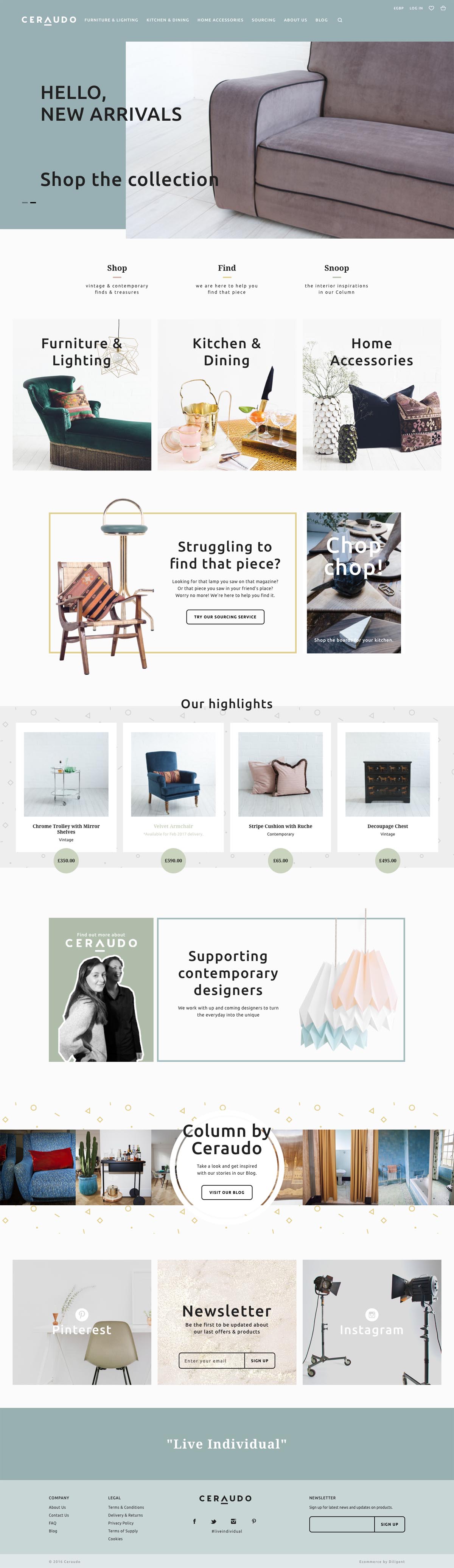 eCommerce website: CERAUDO