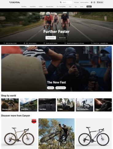 eCommerce website: Canyon Bicycles