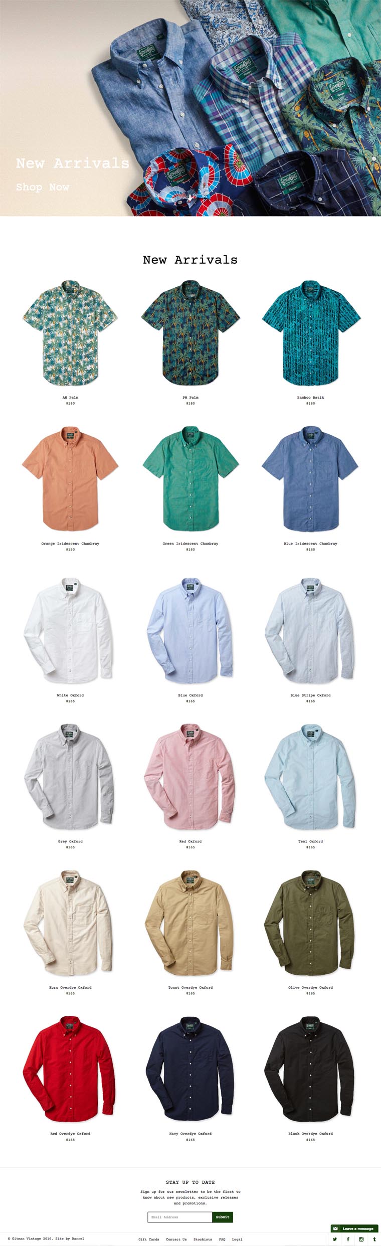 eCommerce website: Gitman Vintage