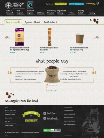 eCommerce website: Kingdom Coffee Ltd