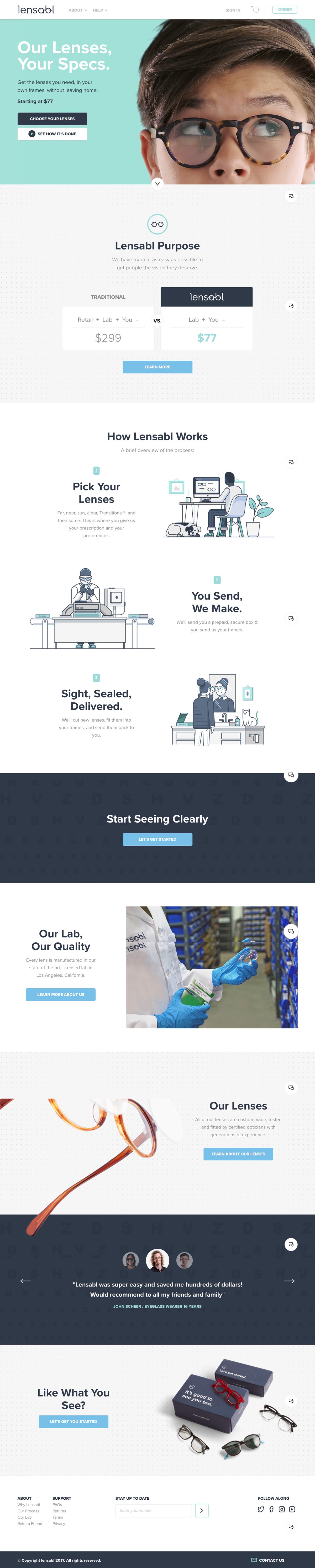 eCommerce website: Lensabl