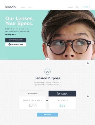 eCommerce website: Lensabl