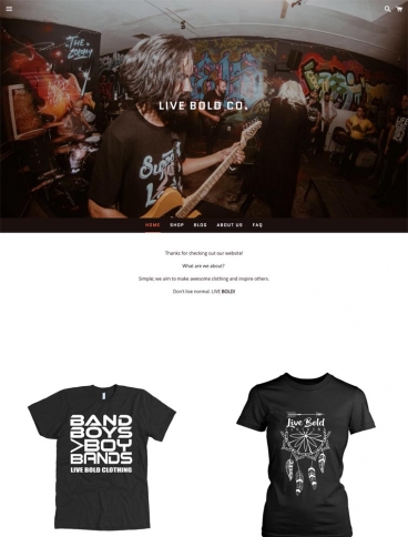 eCommerce website: Live Bold Co.
