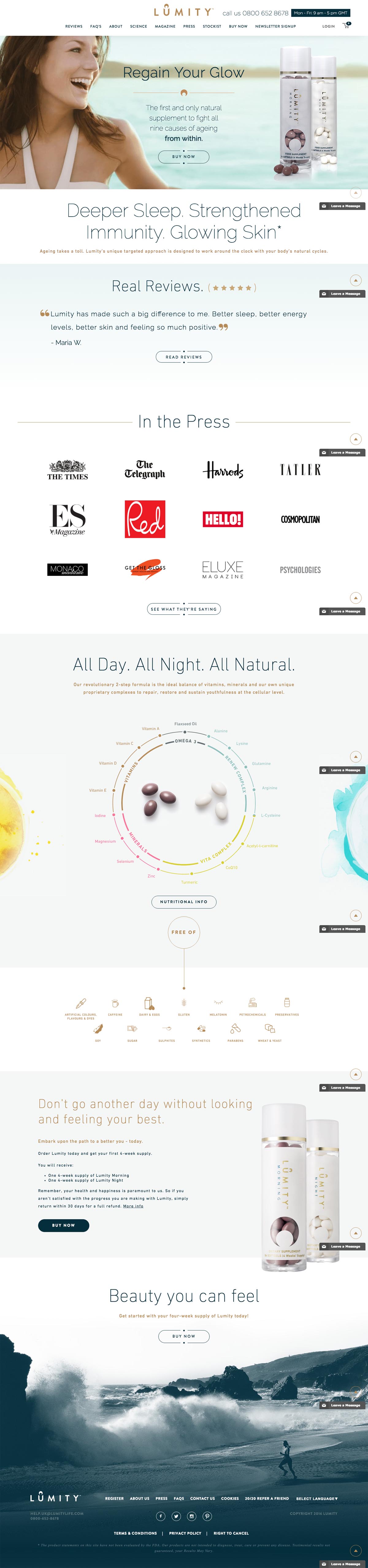 eCommerce website: Lumity Life