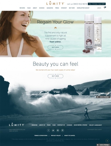 eCommerce website: Lumity Life