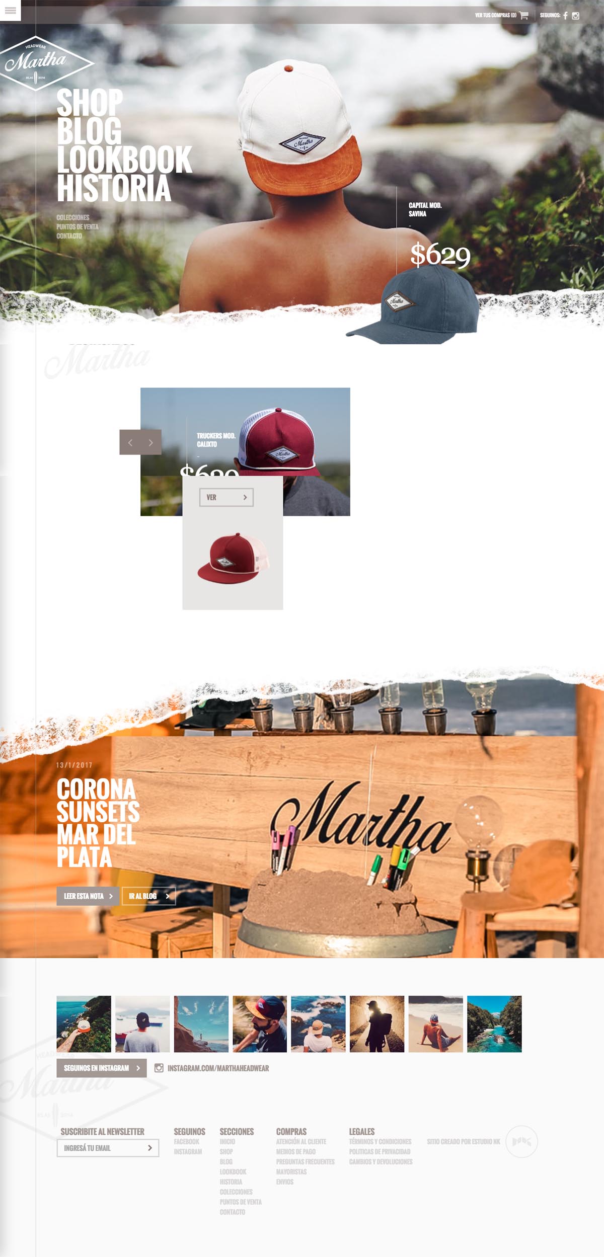 eCommerce website: Martha Headwear