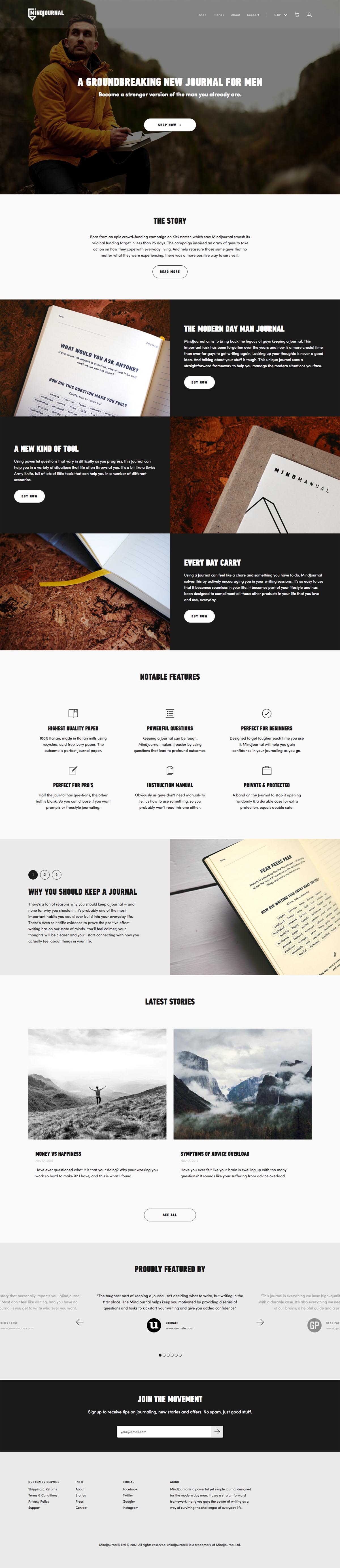 eCommerce website: MindJournal