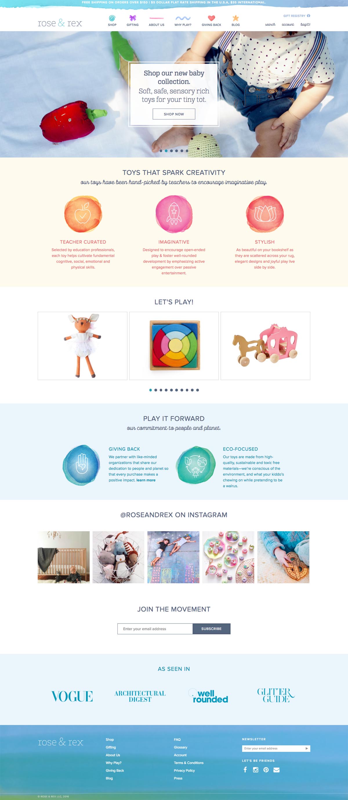 eCommerce website: Rose and Rex