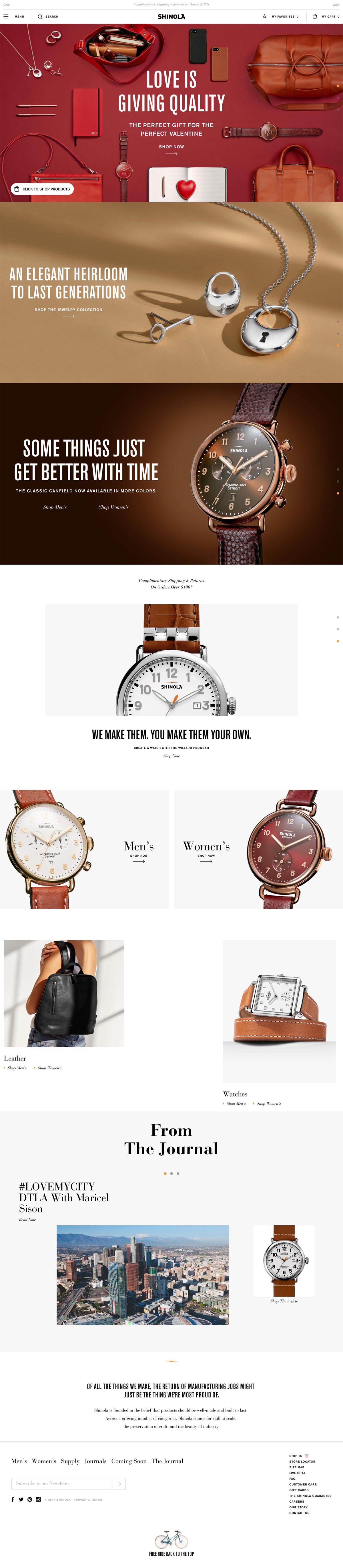 eCommerce website: Shinola