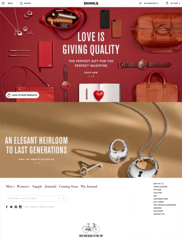 eCommerce website: Shinola