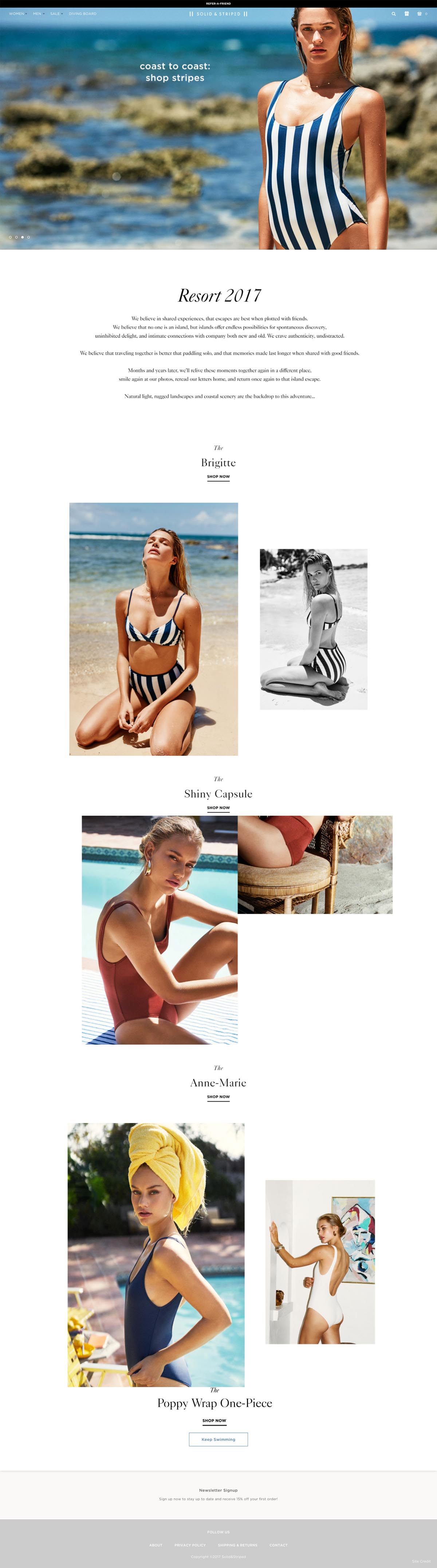 eCommerce website: Solid & Striped