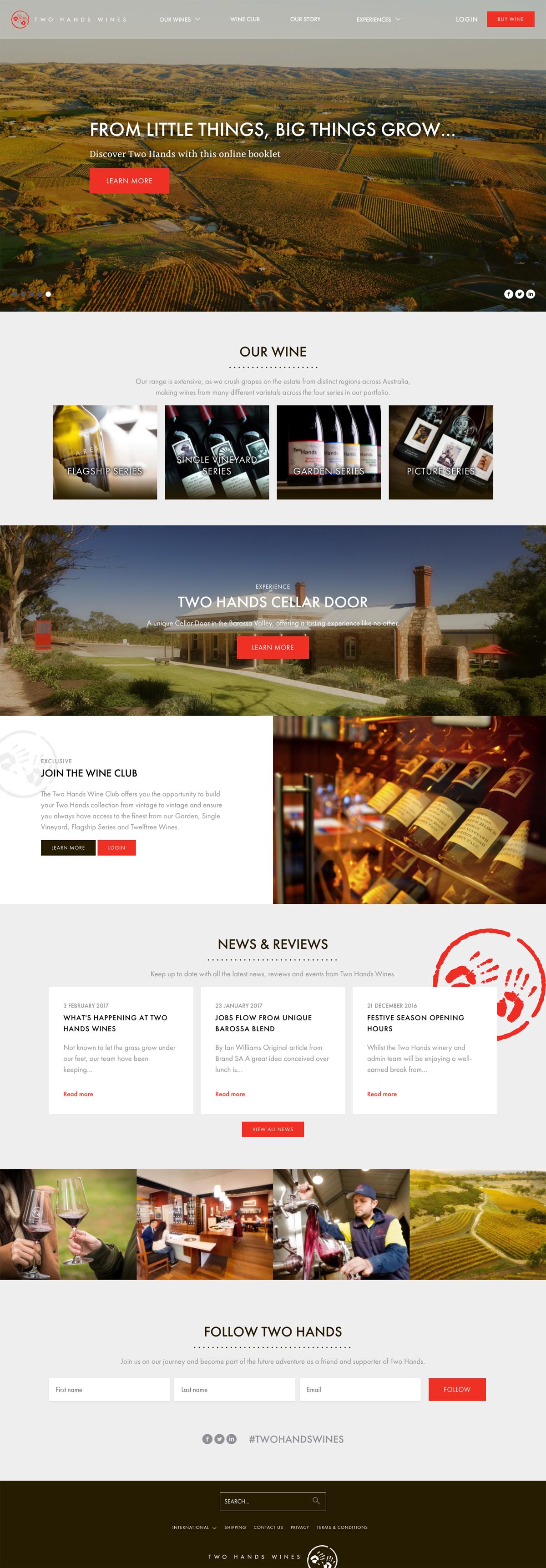 eCommerce website: Two Hands Wines