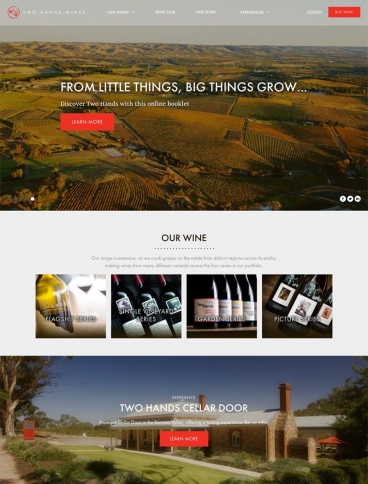 eCommerce website: Two Hands Wines