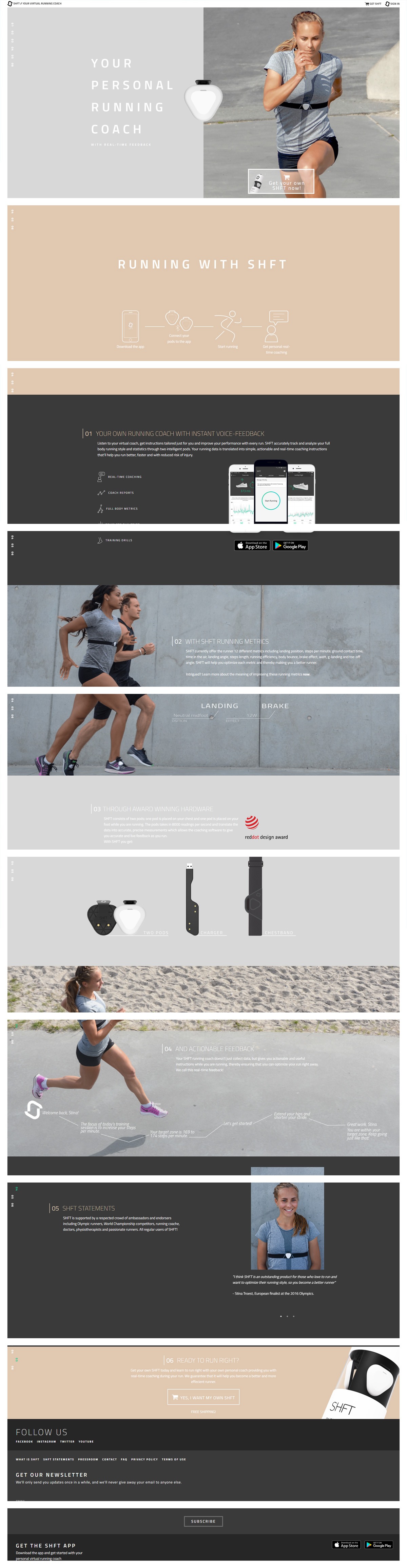 eCommerce website: SHFT