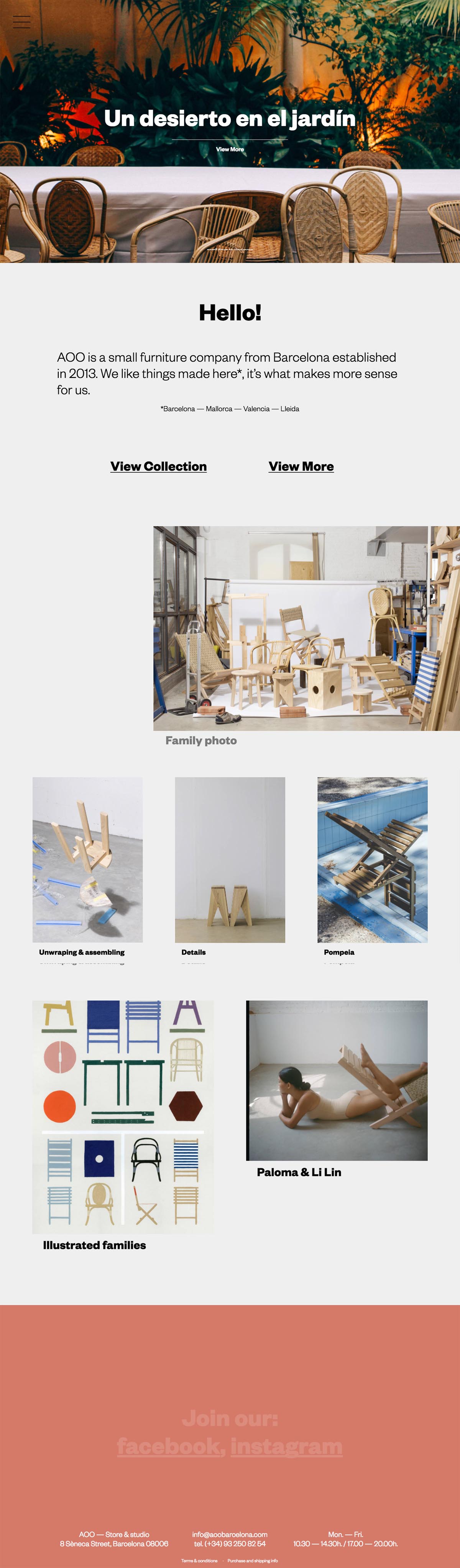 eCommerce website: AOO Barcelona