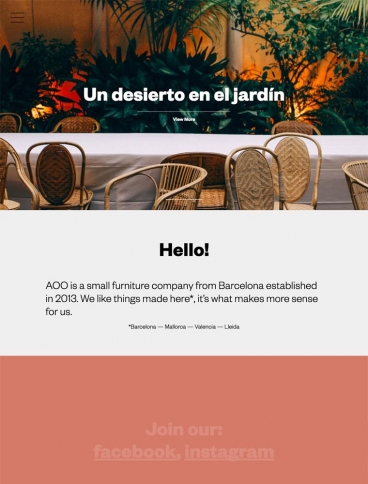 eCommerce website: AOO Barcelona