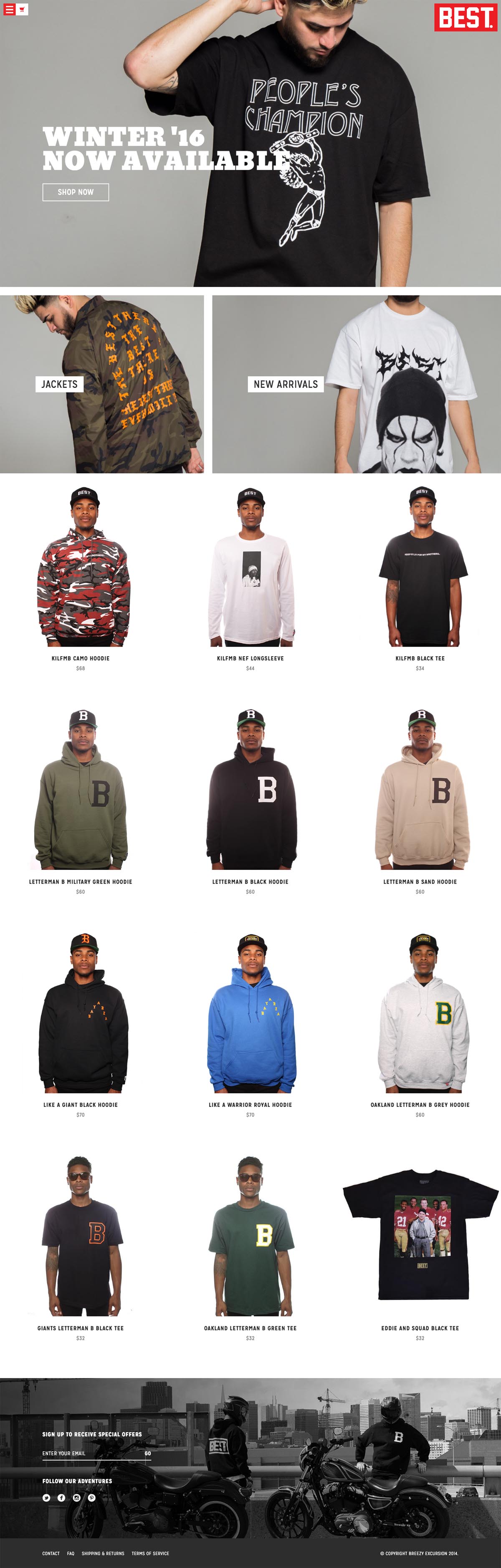 eCommerce website: Breezy Excursion