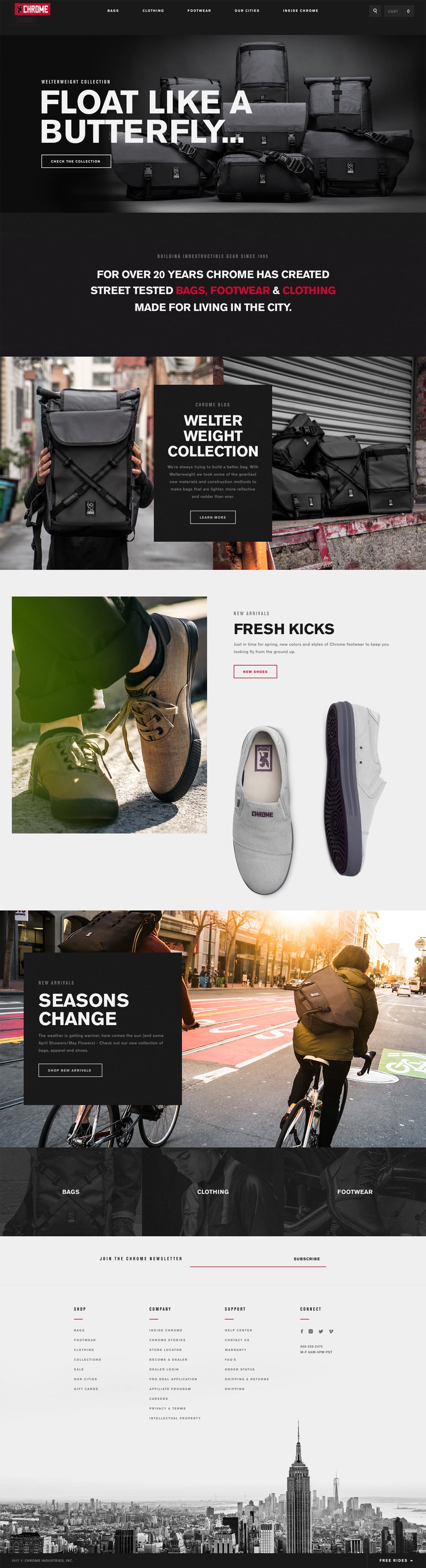 eCommerce website: Chrome Industries