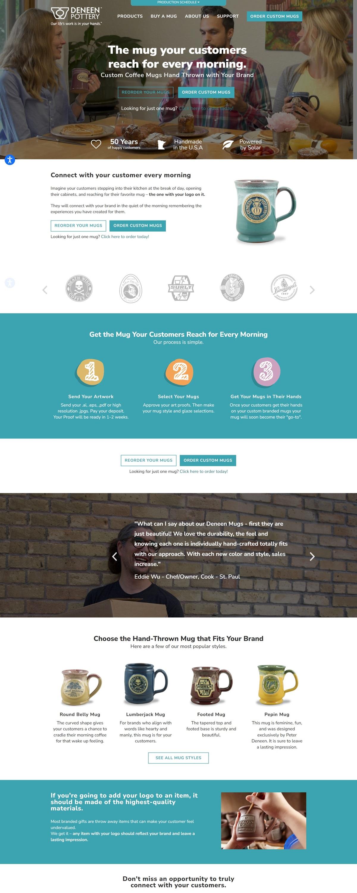 eCommerce website: Deneen Pottery