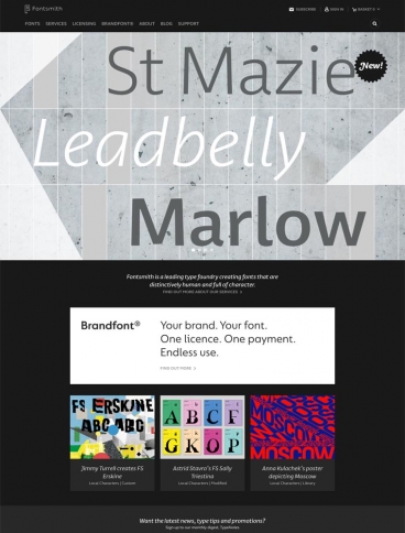 eCommerce website: Fontsmith