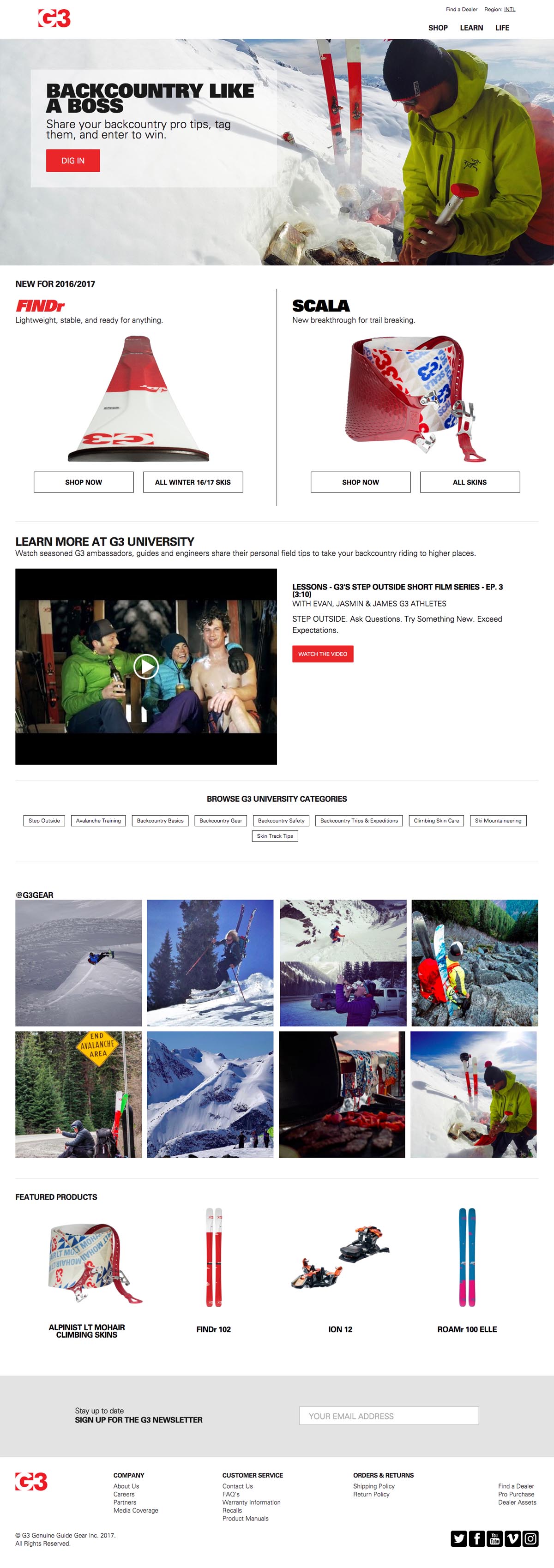 eCommerce website: Genuine Guide Gear