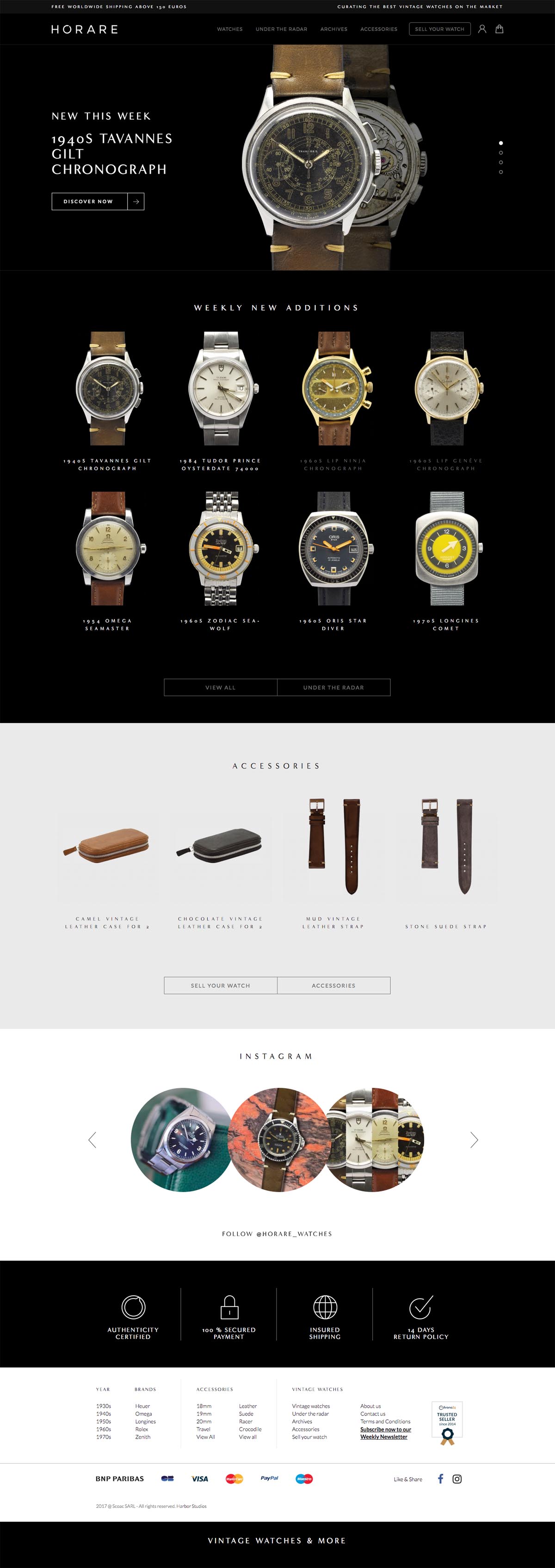 eCommerce website: Horare Watches