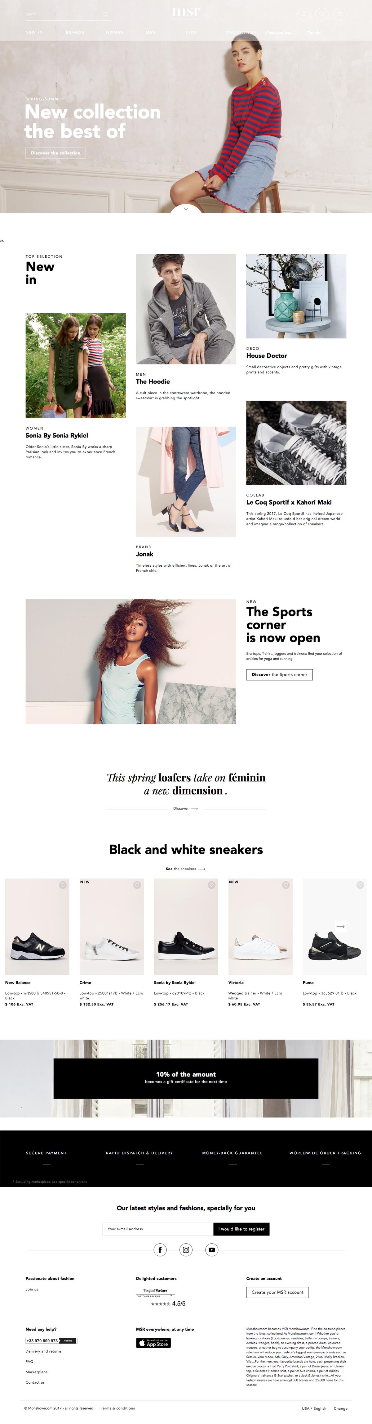 eCommerce website: Msr Monshowroom