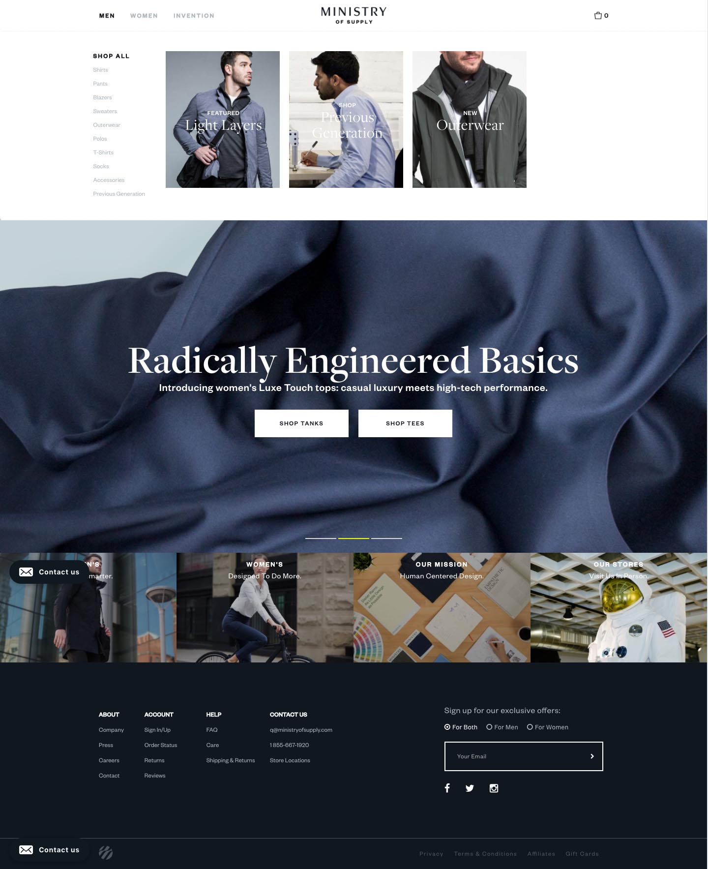 eCommerce website: Ministry