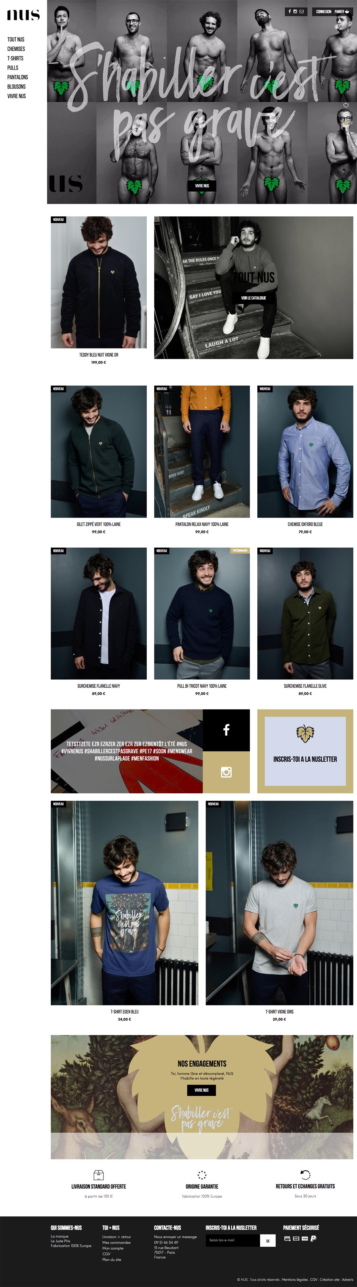 eCommerce website: Nus