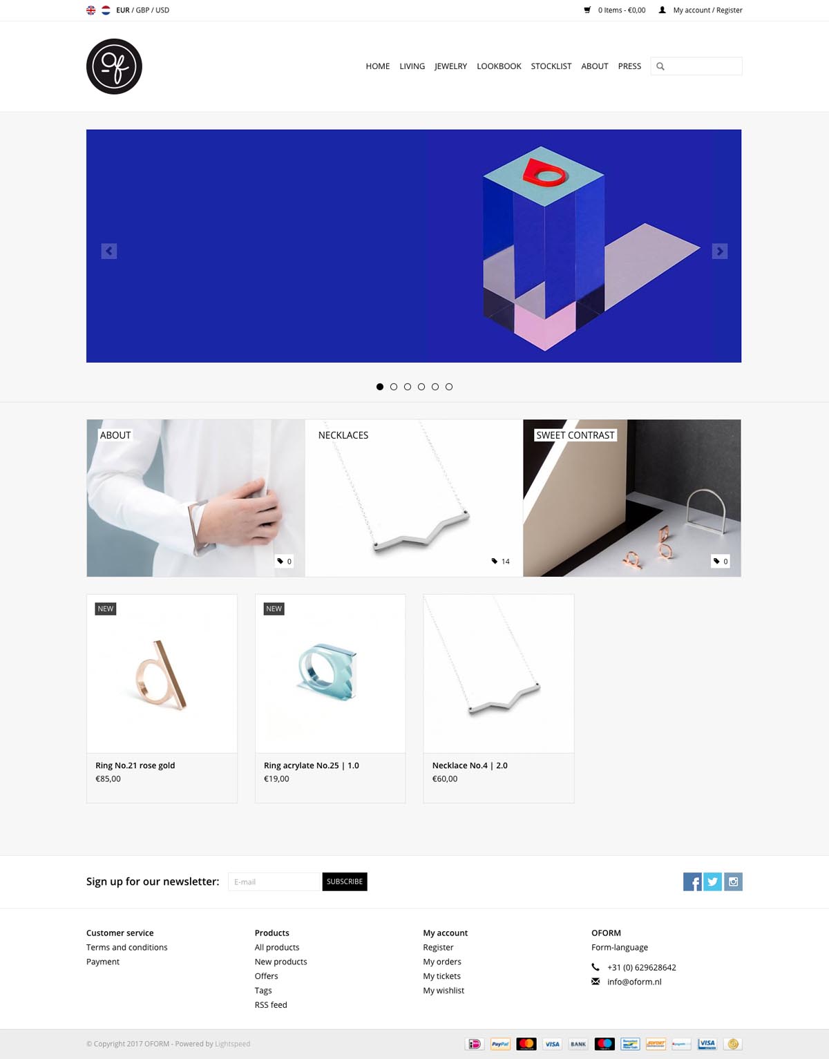 eCommerce website: OFORM