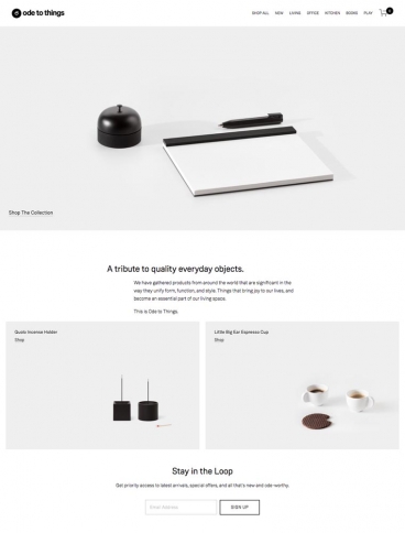 eCommerce website: Ode to Things