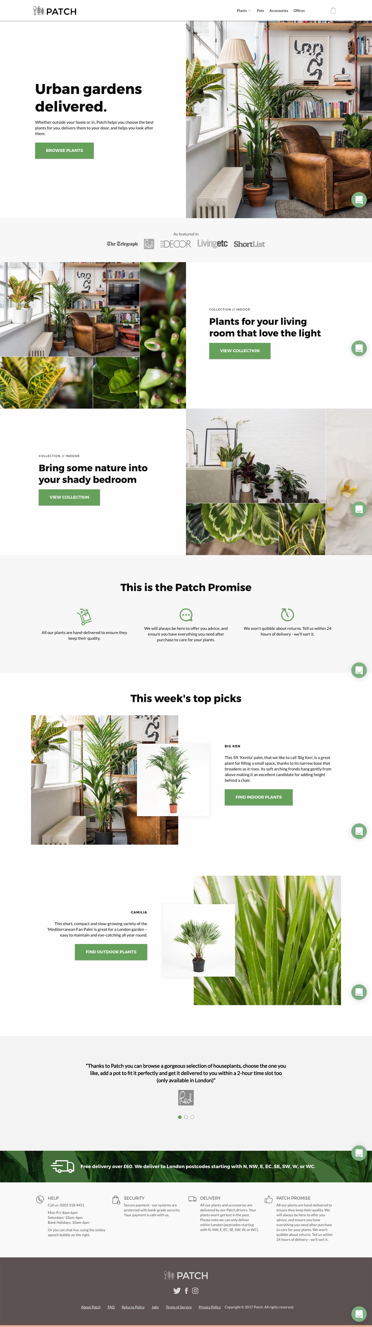 eCommerce website: Patch