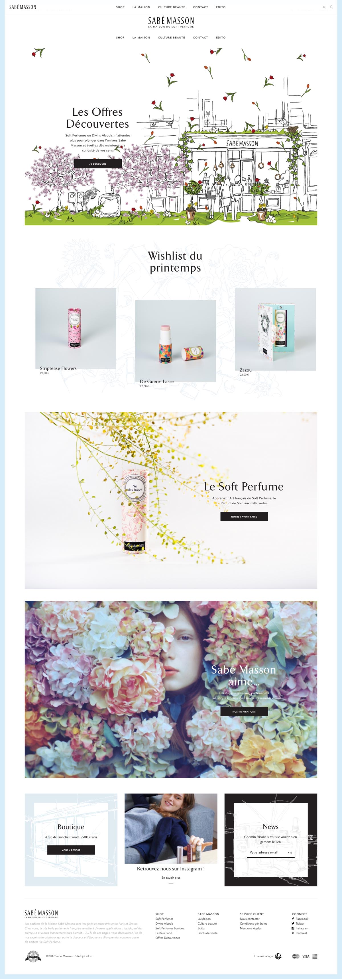 eCommerce website: Sabé Masson