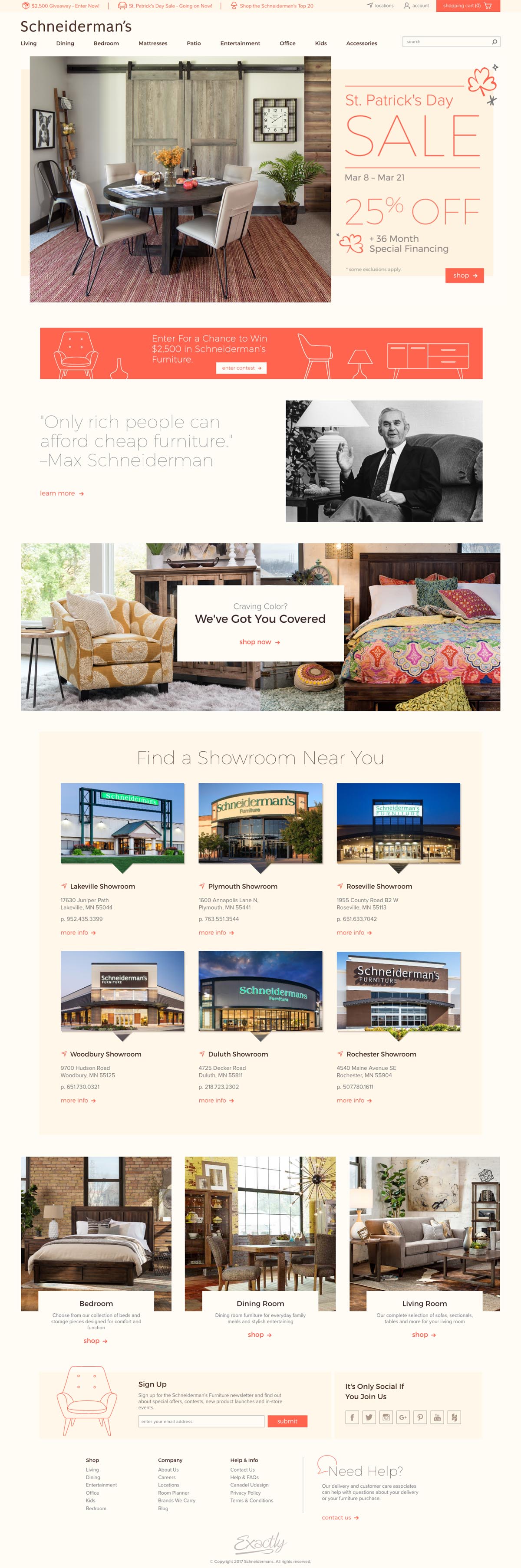 eCommerce website: Schneiderman’s Furniture