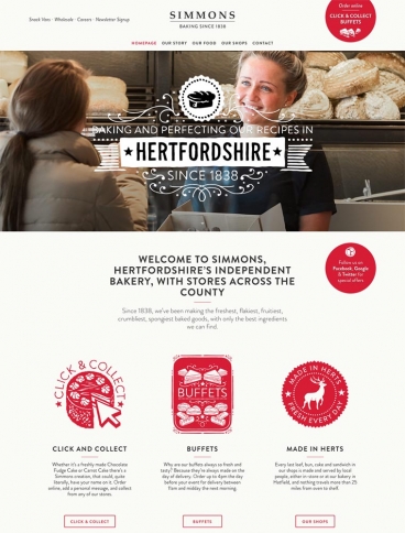 eCommerce website: Simmons Bakers