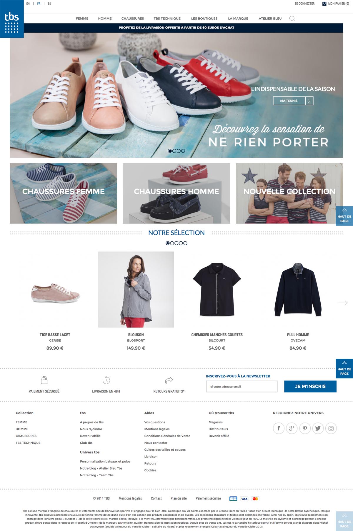 eCommerce website: TBS