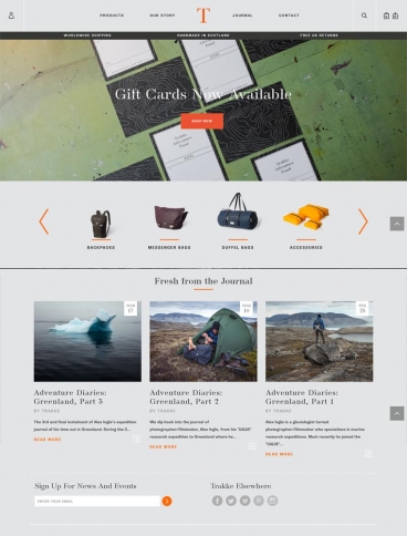 eCommerce website: TRAKKE
