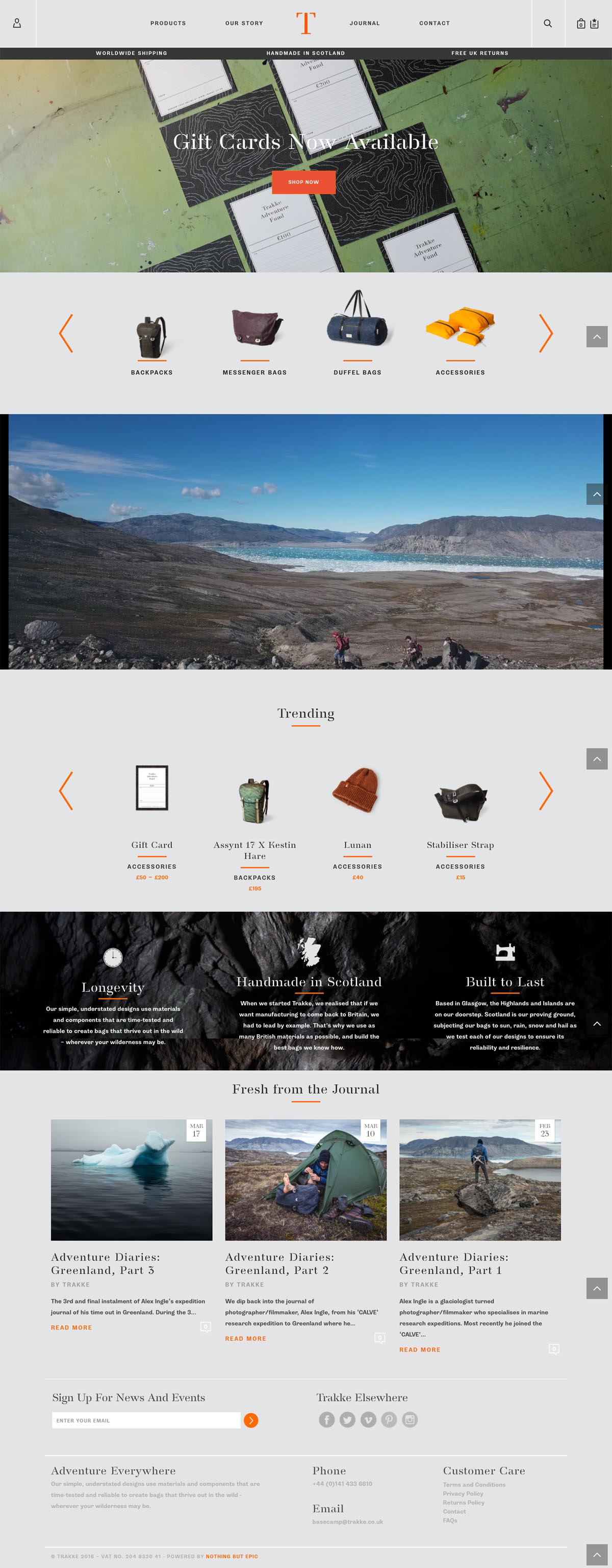 eCommerce website: TRAKKE