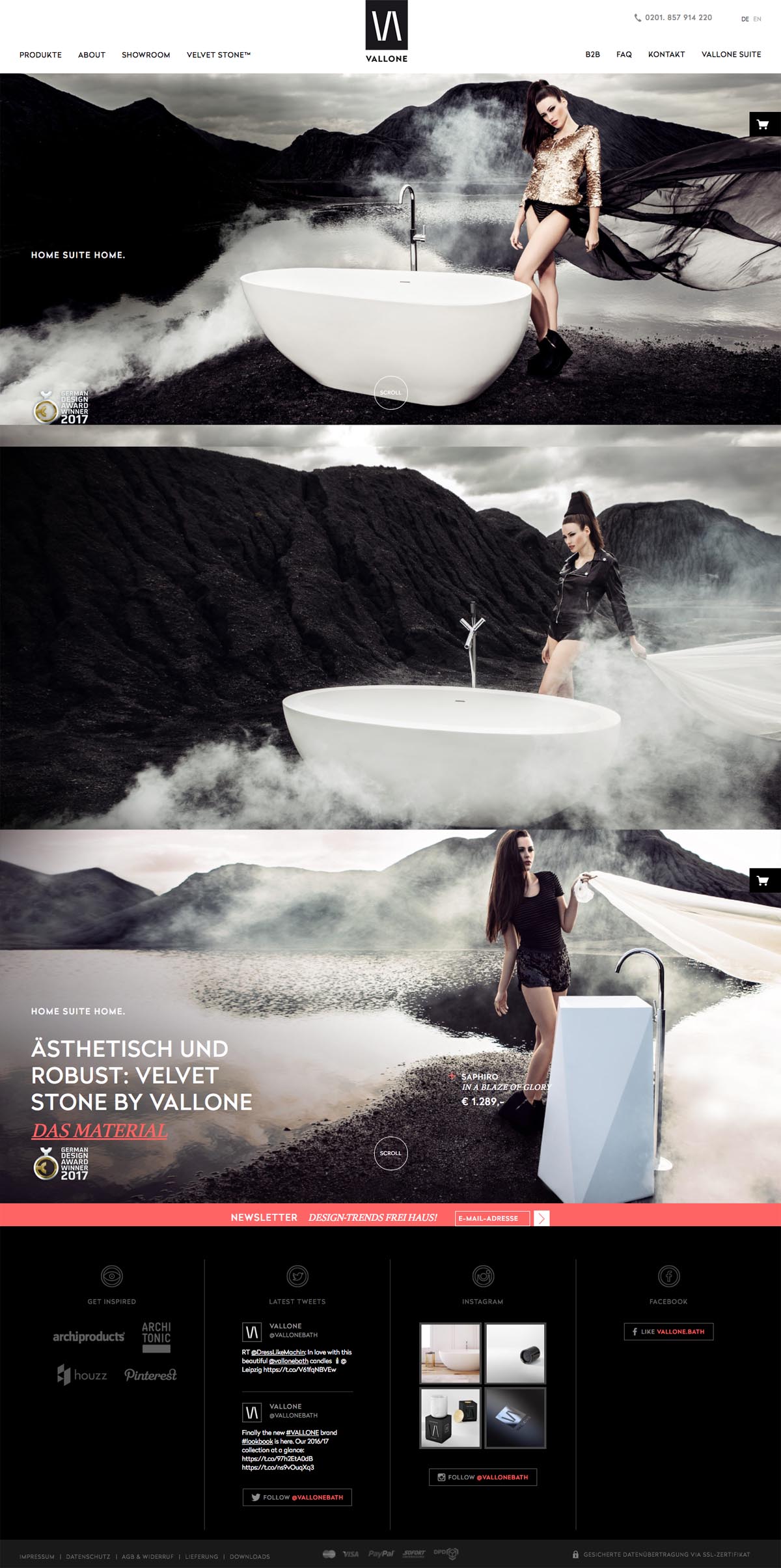eCommerce website: VALLONE