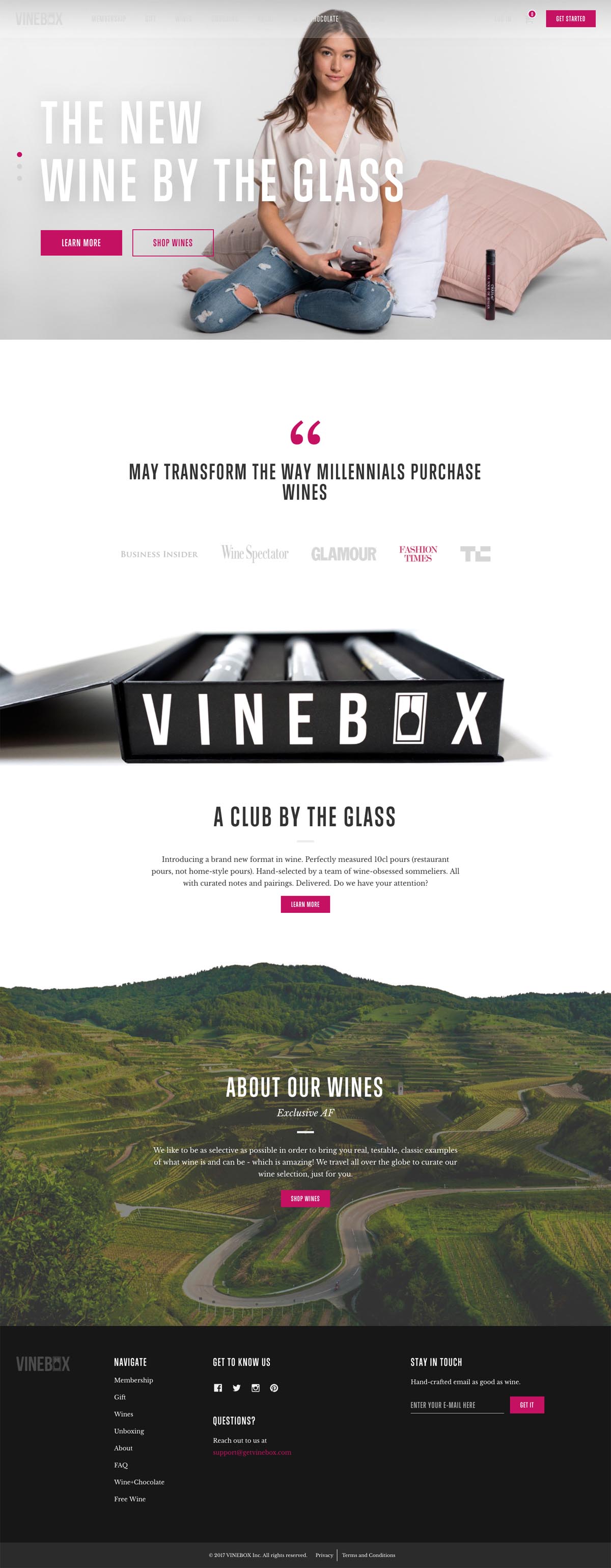 eCommerce website: VINEBOX