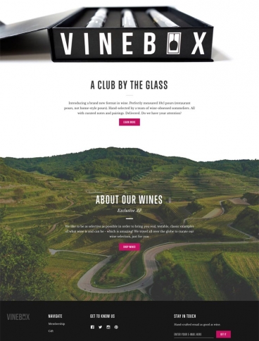 eCommerce website: VINEBOX