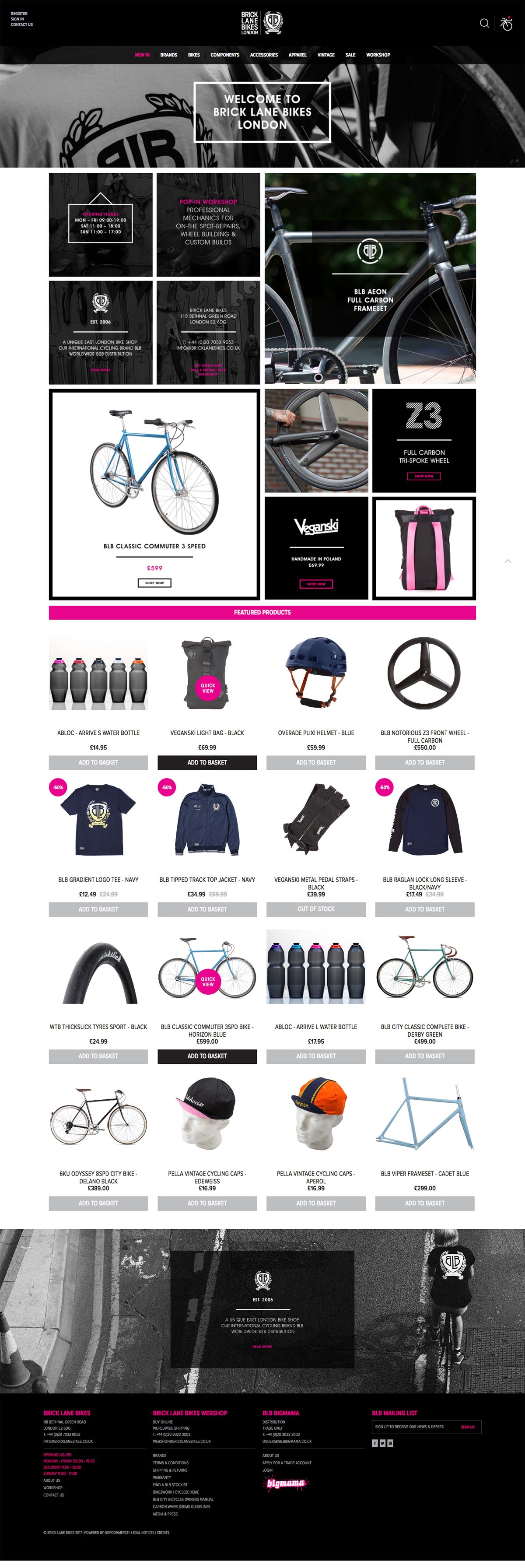 eCommerce website: Brick Lane Bikes