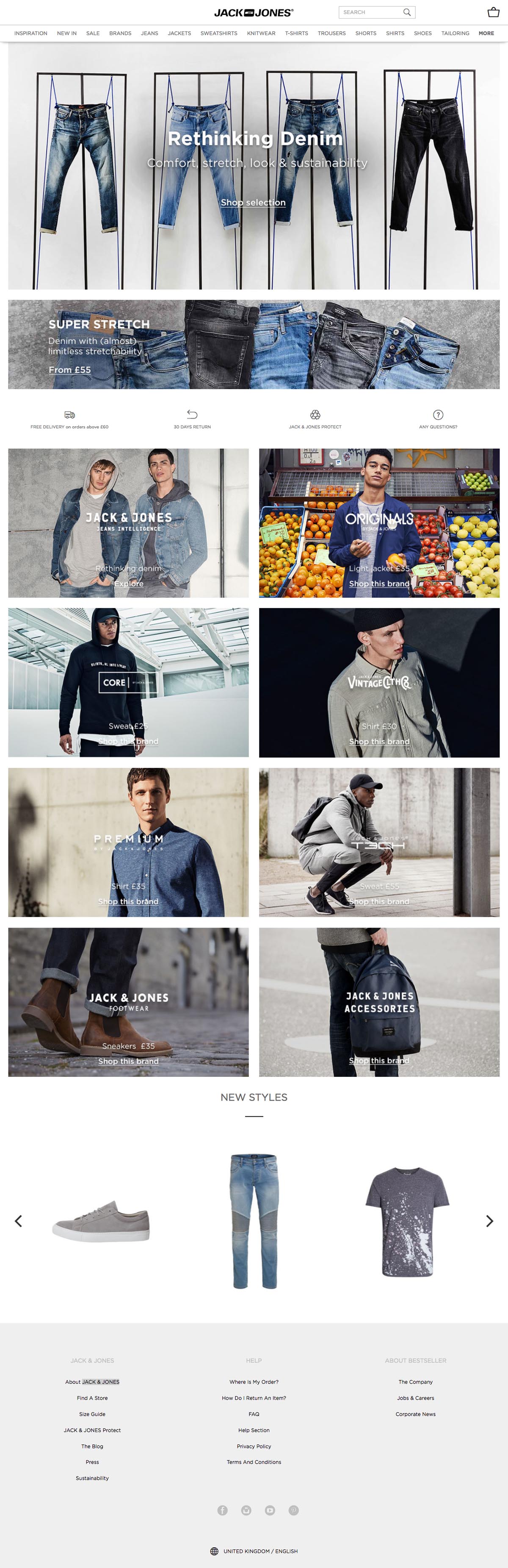 eCommerce website: JACK & JONES