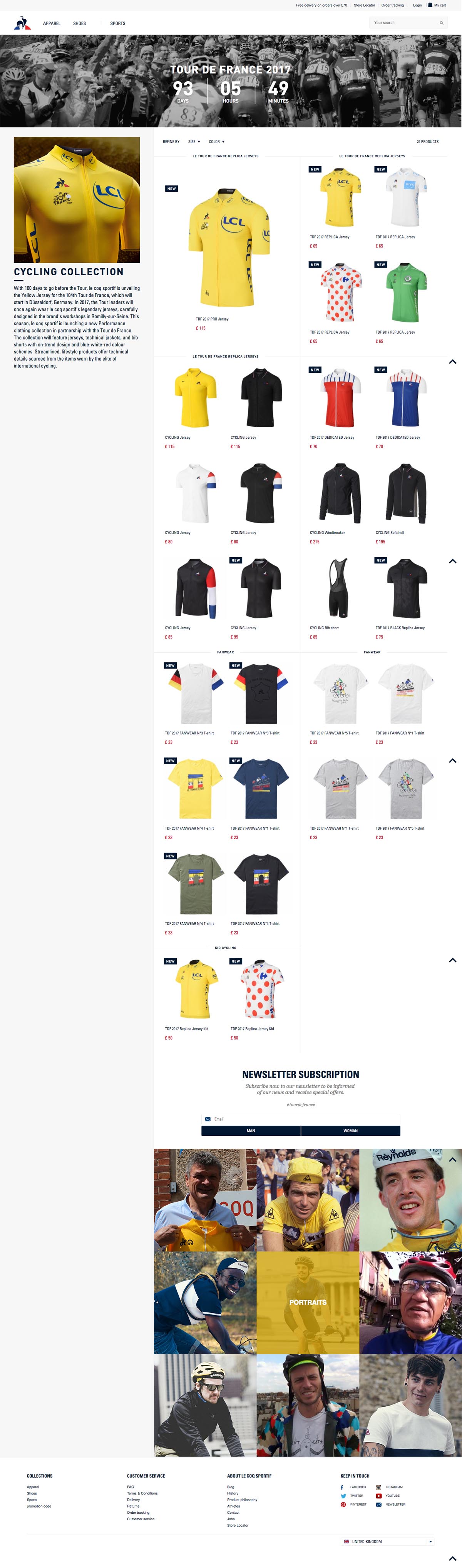 eCommerce website: le coq sportif